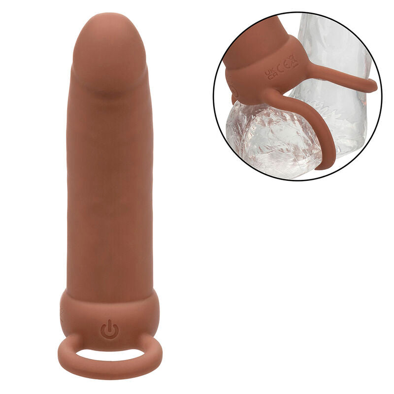 Calexotics Maxx Thick Dual Penetrator 10 Vibrations Brown