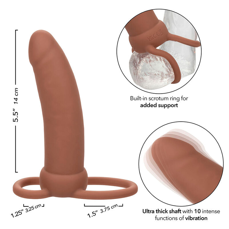 Calexotics Maxx Thick Dual Penetrator 10 Vibrations Brown