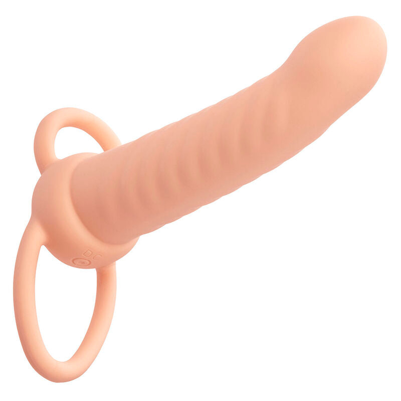 Calexotics Maxx Ribbed Dual Penetrator 10 Vibrations Flesh