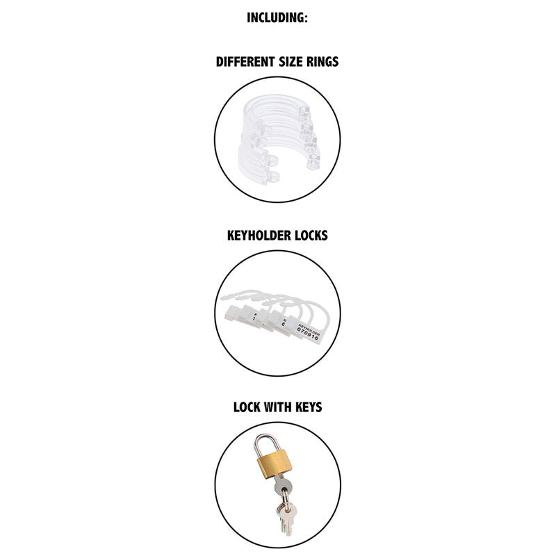 Hidden Desire Extreme Chastity Cock Cage Acrylic Adjustable Clear
