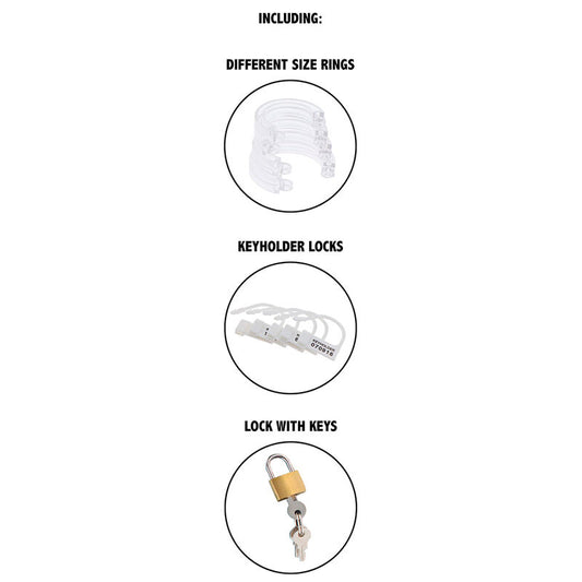 Hidden Desire Extreme Chastity Cock Cage Acrylic Adjustable Clear