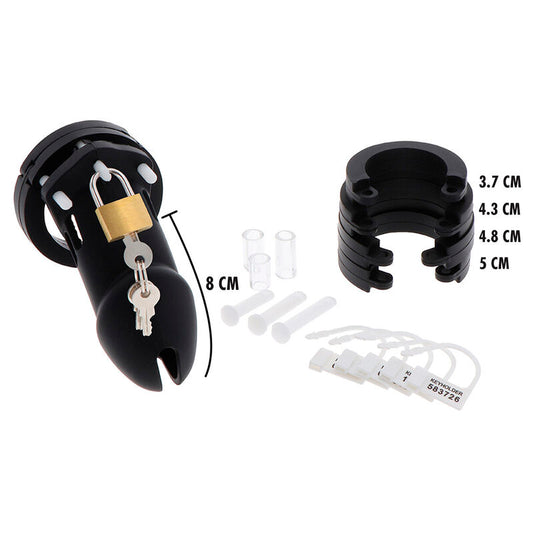 Hidden Desire Extreme Chastity Cock Cage Silicone Size L Black