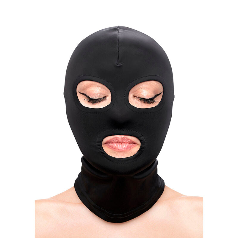 Ns Novelties Fetish & Fashion Eyes And Mouth Hood Nylon Black