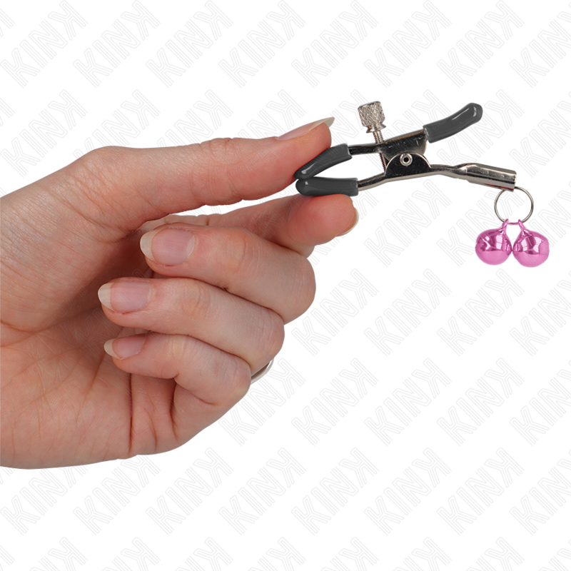 Kink Nipple Grip Kink - Double Bell Nipple Clamp Pink 6 Cm