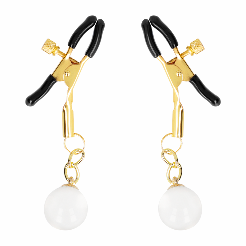 Kink Nipple Grip Kink - Glass Bead Nipple Clamps Gold 6 Cm