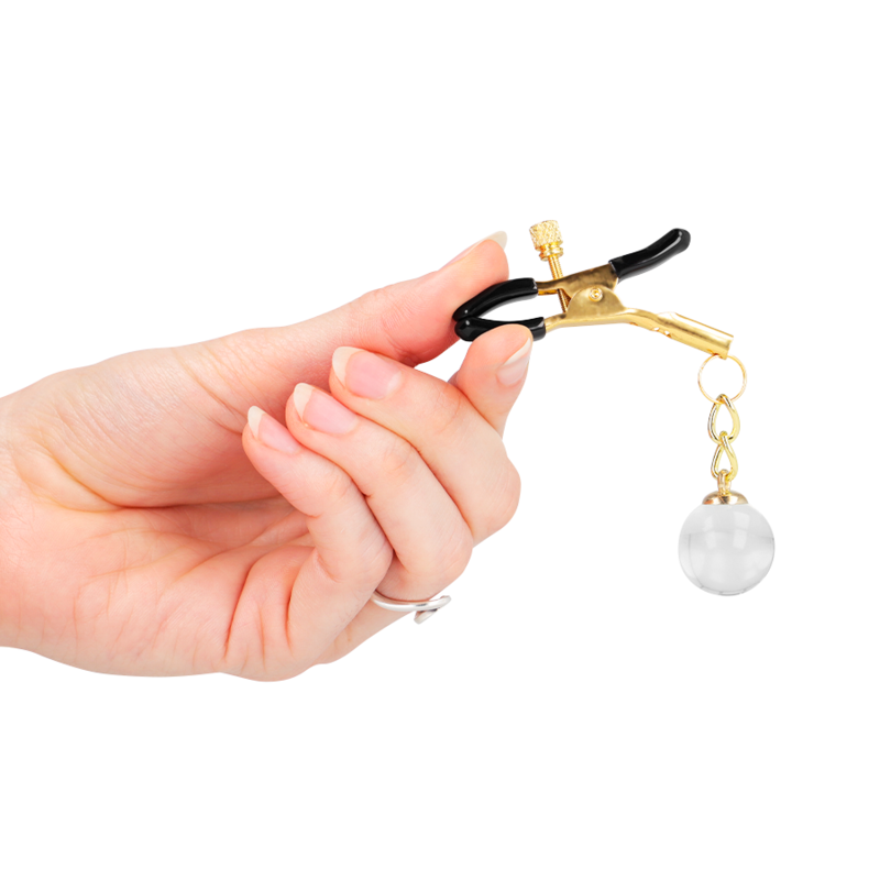Kink Nipple Grip Kink - Glass Bead Nipple Clamps Gold 6 Cm