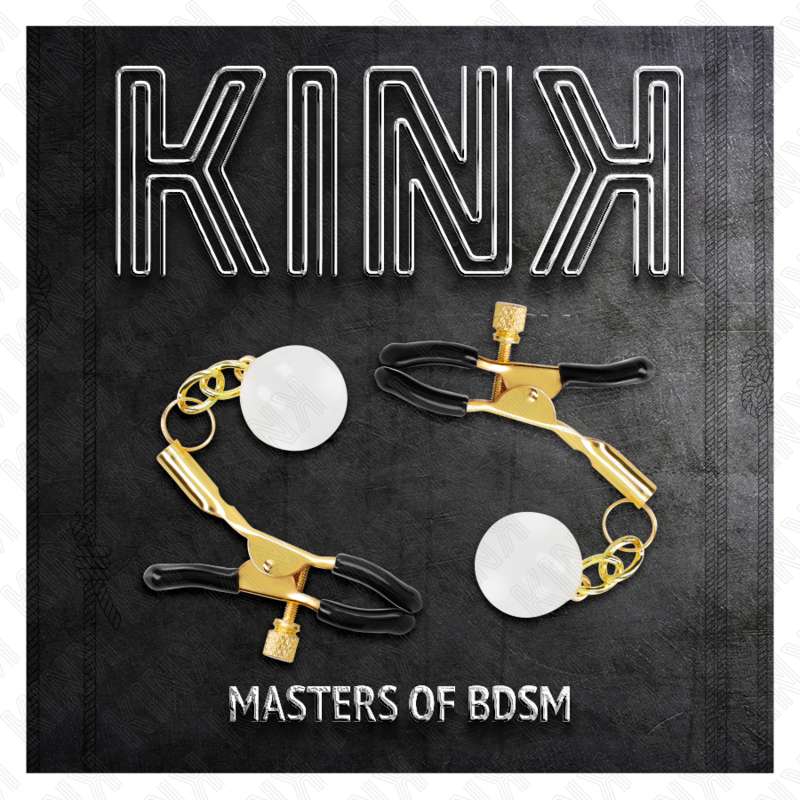 Kink Nipple Grip Kink - Glass Bead Nipple Clamps Gold 6 Cm