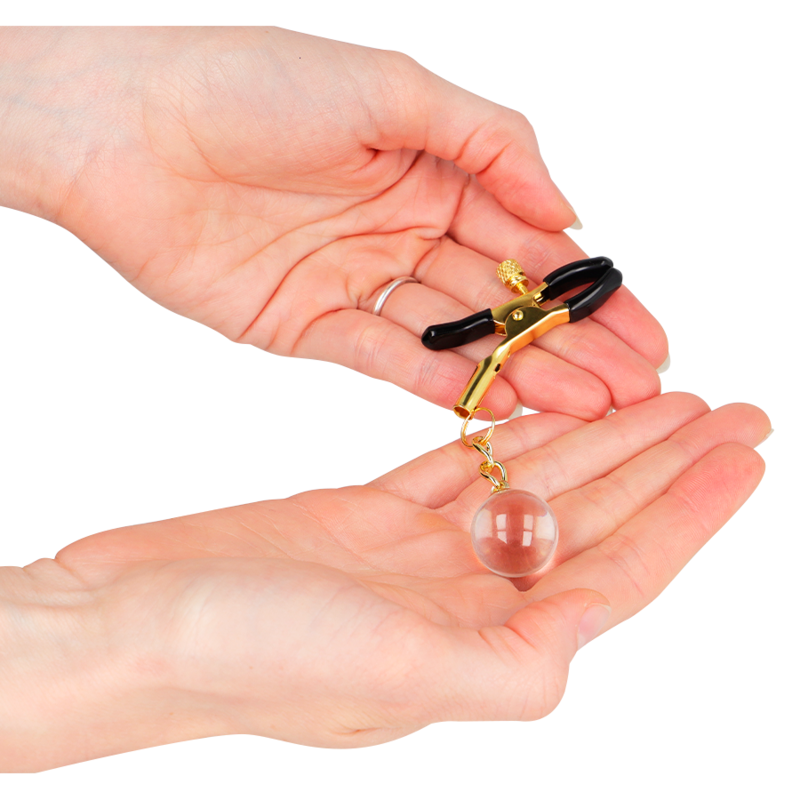 Kink Nipple Grip Kink - Glass Bead Nipple Clamps Gold 6 Cm