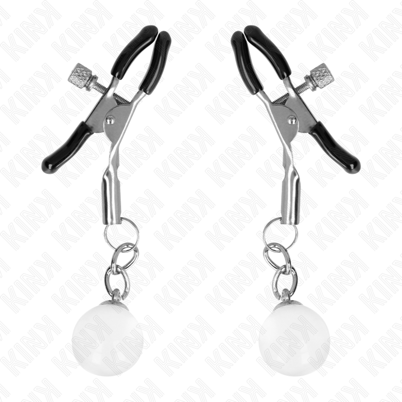 Kink Nipple Grip Kink - Glass Bead Nipple Clamps Silver 6 Cm