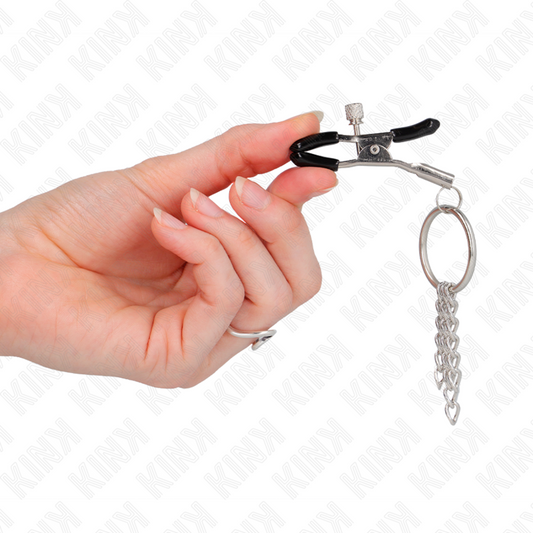 Kink Nipple Grip Kink - O Ring Nipple Clamp And Little Chain Silver 6 Cm
