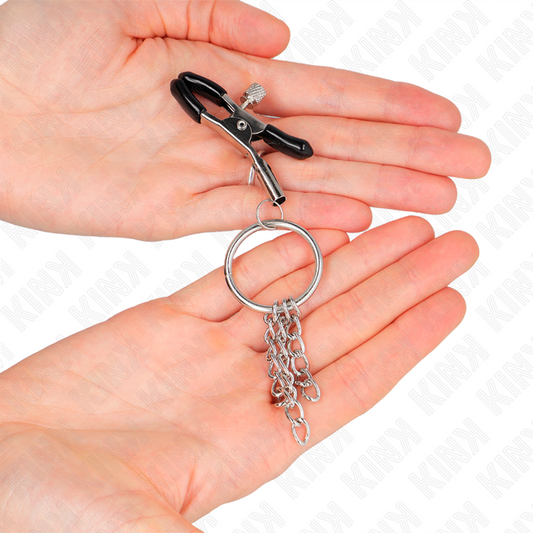 Kink Nipple Grip Kink - O Ring Nipple Clamp And Little Chain Silver 6 Cm
