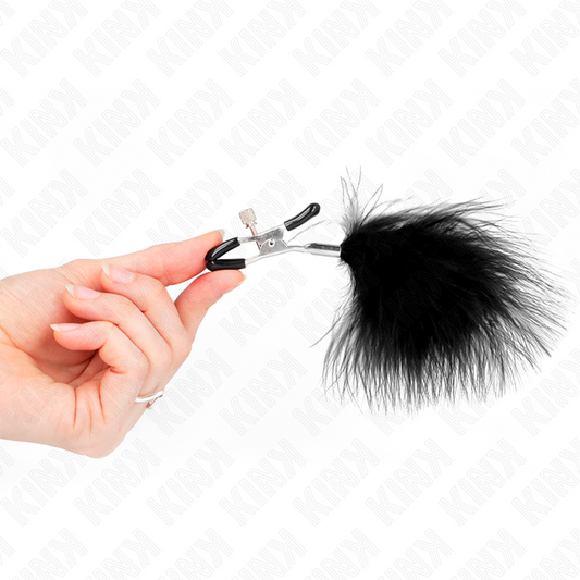 Kink Nipple Grip Kink - Feather Nipple Clamp Black 7 Cm