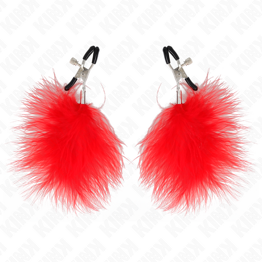 Kink Nipple Grip Kink - Feather Nipple Clamp Red 7 Cm