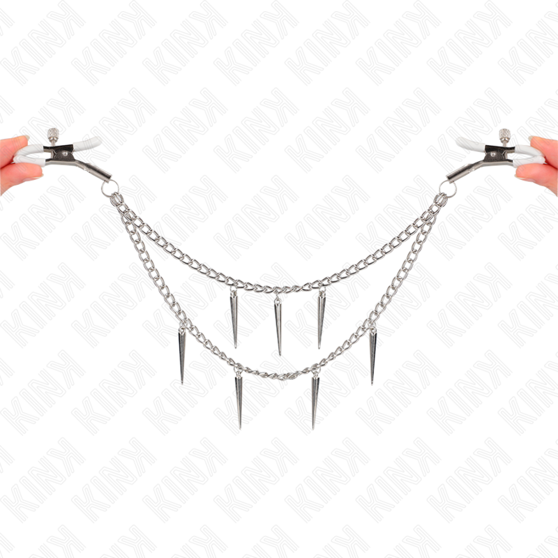 Kink Nipple Grip Kink - Nipple Clamps With Spikes Chains 30 Cm