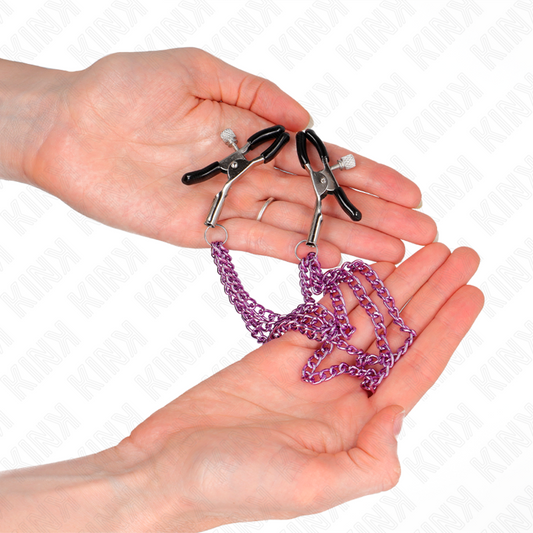 Kink Nipple Grip Kink - Nipple Clamps With 3 Chains Purple 20/23/28 Cm