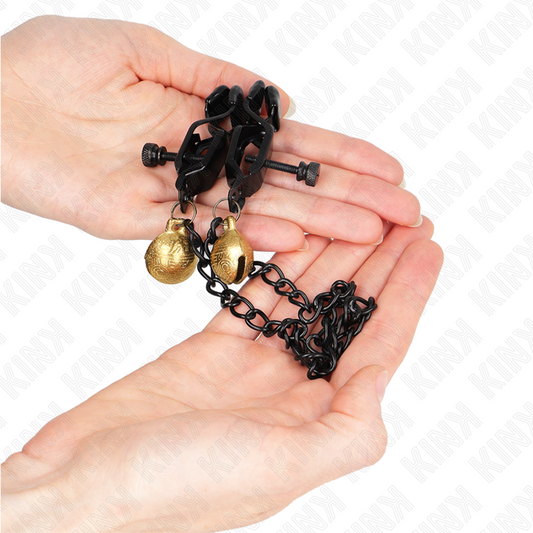 Kink Nipple Grip Kink - Flat Chain Nipple Clamps And Bell Silver 30 Cm