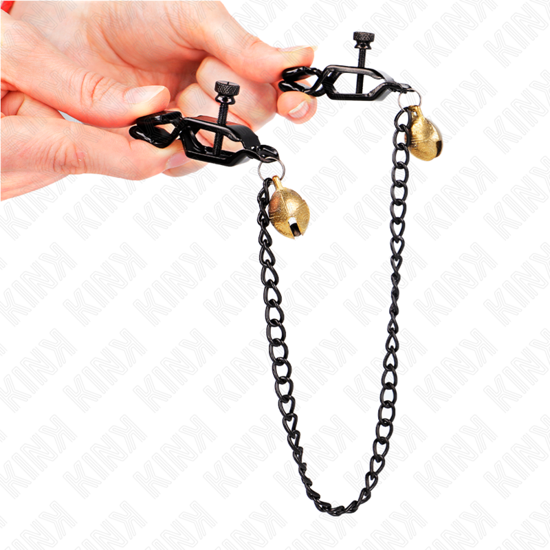 Kink Nipple Grip Kink - Flat Chain Nipple Clamps And Bell Silver 30 Cm
