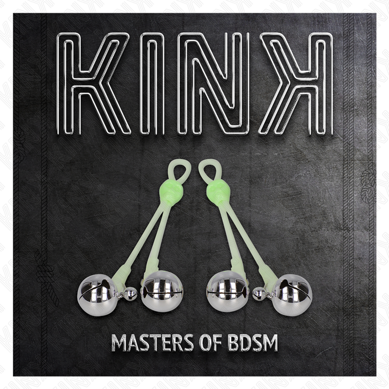 Kink Nipple Grip Kink - Luminous Skull Nipple Clamps With Ring Bells Adjustable Green / Silver