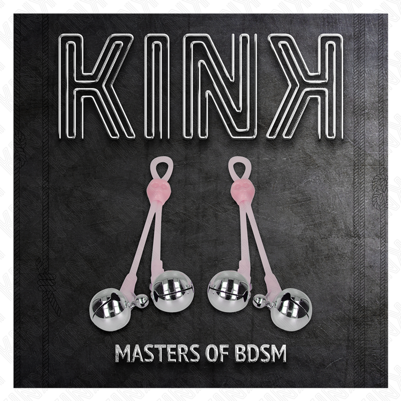 Kink Nipple Grip Kink - Luminous Skull Nipple Clamps With Ring Bells Adjustable Pink / Silver
