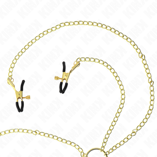Kink Nipple Grip Kink - 4 Nipple And Clit Clamps Adjustable Gold