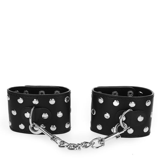 Kink Wrist Restraint Kink - Wrist Restraints With Snap Fasten Full Of Rivets Black Adjustable 19-24 Cm X 5.5 Cm