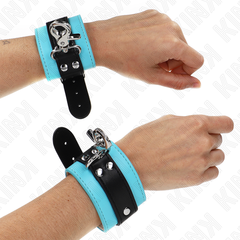 Kink Wrist Restraint Kink - Premium Lockable Wrist Restraints Black / Blue Adjustable 21-28 Cm X 5.5 Cm