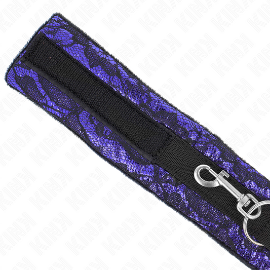 Kink Collar & Gag Kink - Short Velvet Lace Necklace With Belt 105 Cm With Nylon Trim 44 X 5.5 Cm