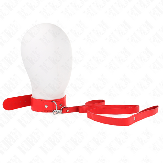 Kink Collar & Gag Kink - Necklace With Belt 116 Cm Rojo Strap Adjustable 32-50 Cm X 8 Cm