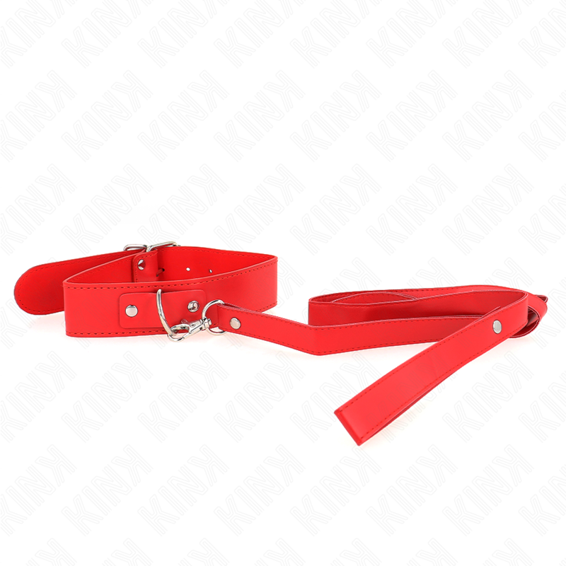 Kink Collar & Gag Kink - Necklace With Belt 116 Cm Rojo Strap Adjustable 32-50 Cm X 8 Cm