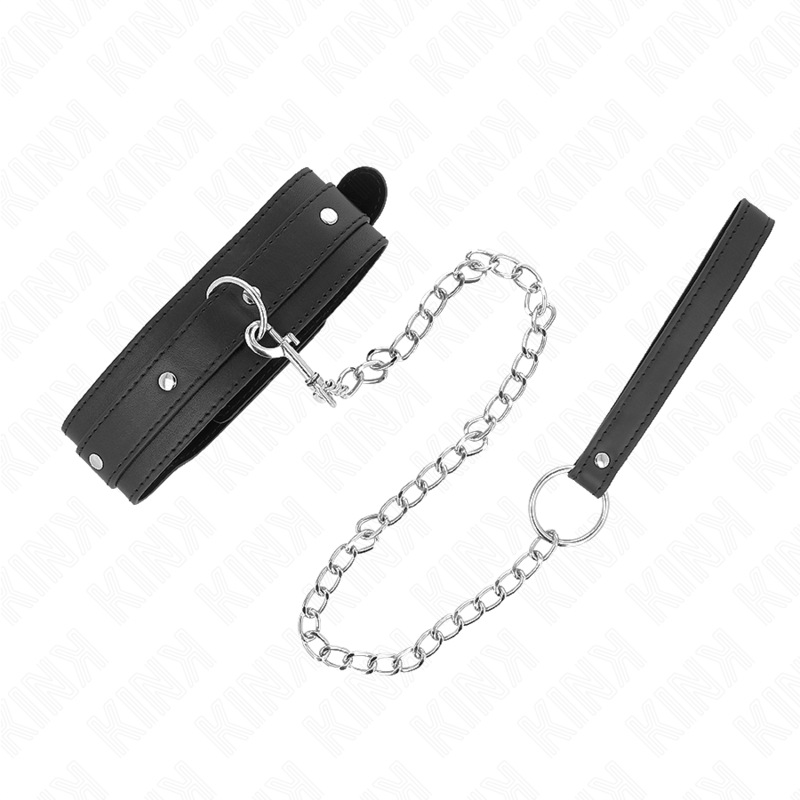 Kink Collar & Gag Kink - Necklace With Leash 65 Cm 1 Ring Adjustable 38-49 Cm X 5 Cm