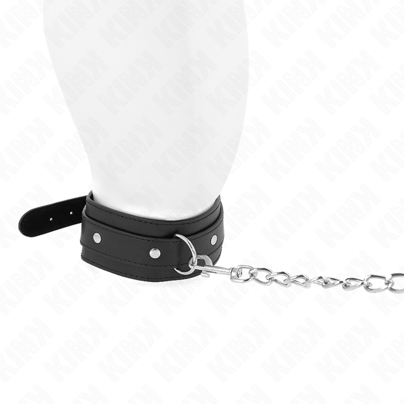 Kink Collar & Gag Kink - Necklace With Leash 65 Cm 1 Ring Adjustable 38-49 Cm X 5 Cm