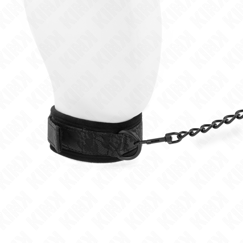 Kink Collar & Gag Kink - Basic Model Collar With Leash 77 Cm Model 5 Ajustable 34-54 Cm X 5 Cm