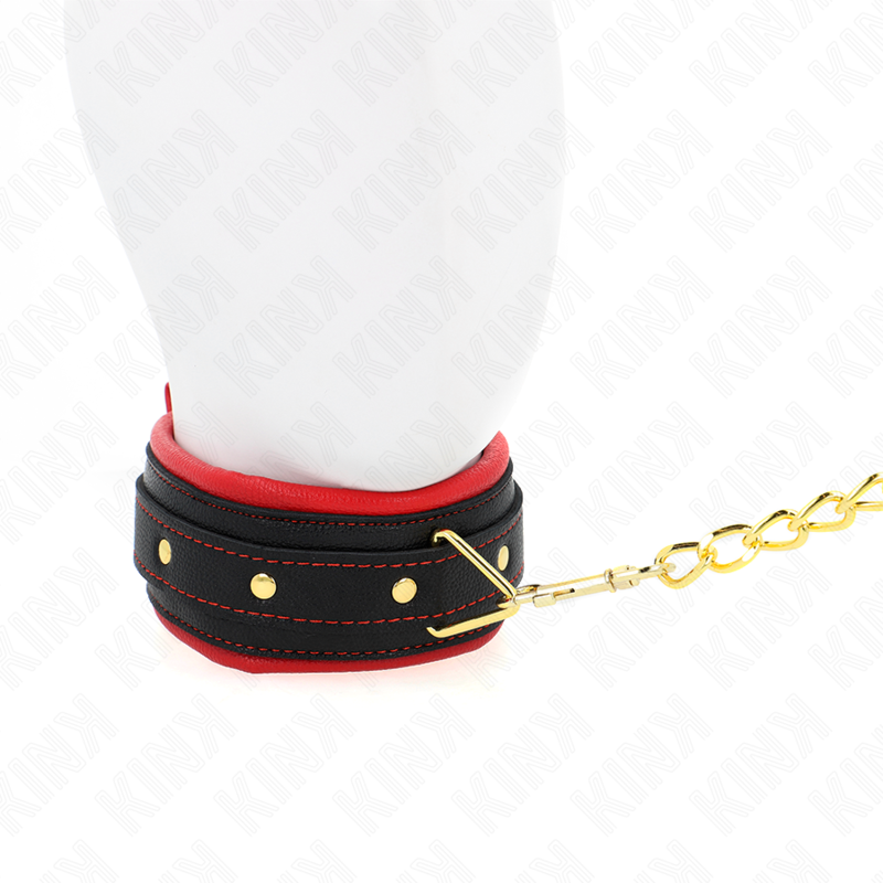 Kink Collar & Gag Kink - Collar With Plain Fabric Leash Adjustable 33-48 Cm X 5.7 Cm