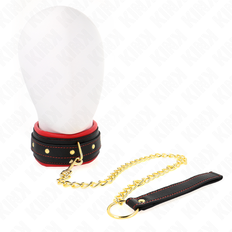Kink Collar & Gag Kink - Collar With Plain Fabric Leash Adjustable 33-48 Cm X 5.7 Cm