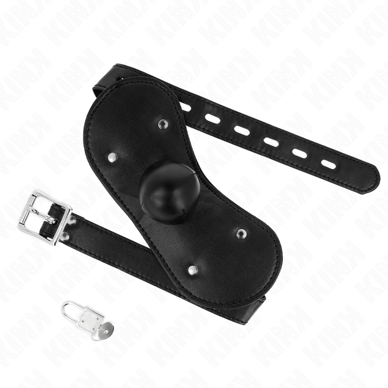 Kink Collar & Gag Kink - Ball Gag Mouth Mask With Lock Adjustable 42-60 Cm