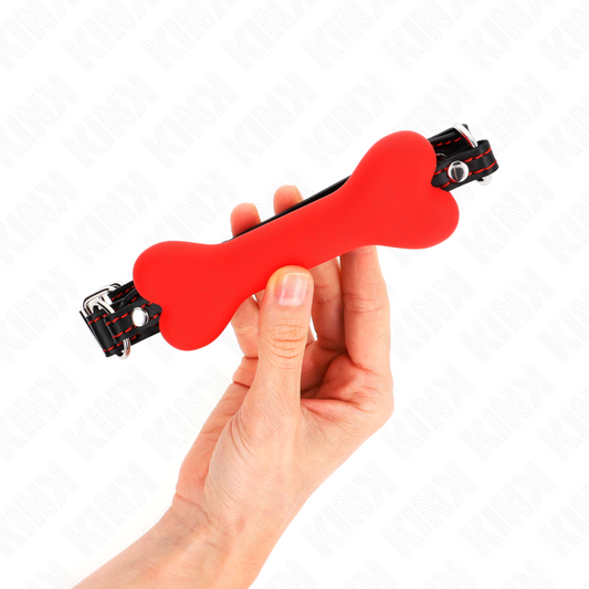 Kink Collar & Gag Kink - Red Bone 12 Cm Gag 63 X 2 Cm