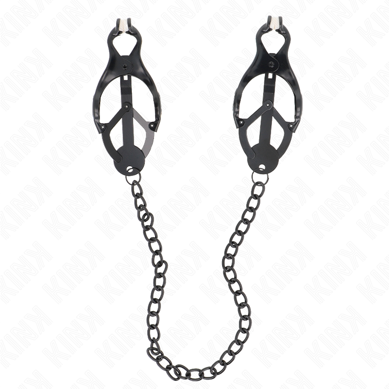 Kink Nipple Grip Kink - Japanese Clover Nipple Clamps With Chain Black 30 Cm