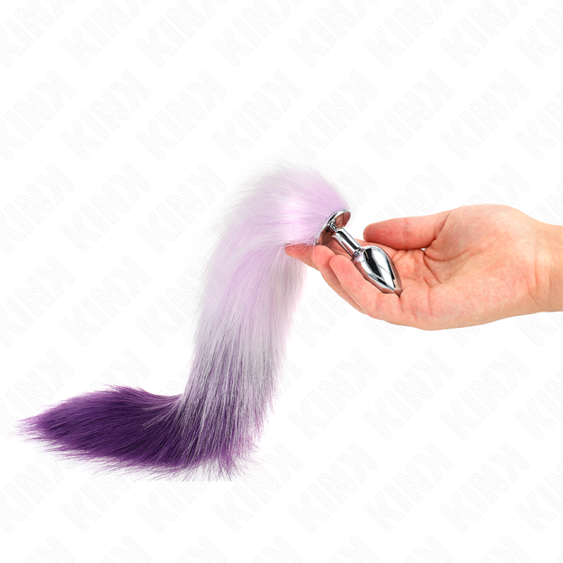 Kink Pleasure Plugs Kink - Anal Plug Size S 7 X 3 Cm With Synthetic Tail 40 Cm Purple
