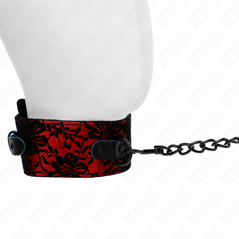 Kink Collar & Gag Kink - Lace Necklace With Belt With Real Leather Belt 105 Cm / 44 X 5.5 Cm