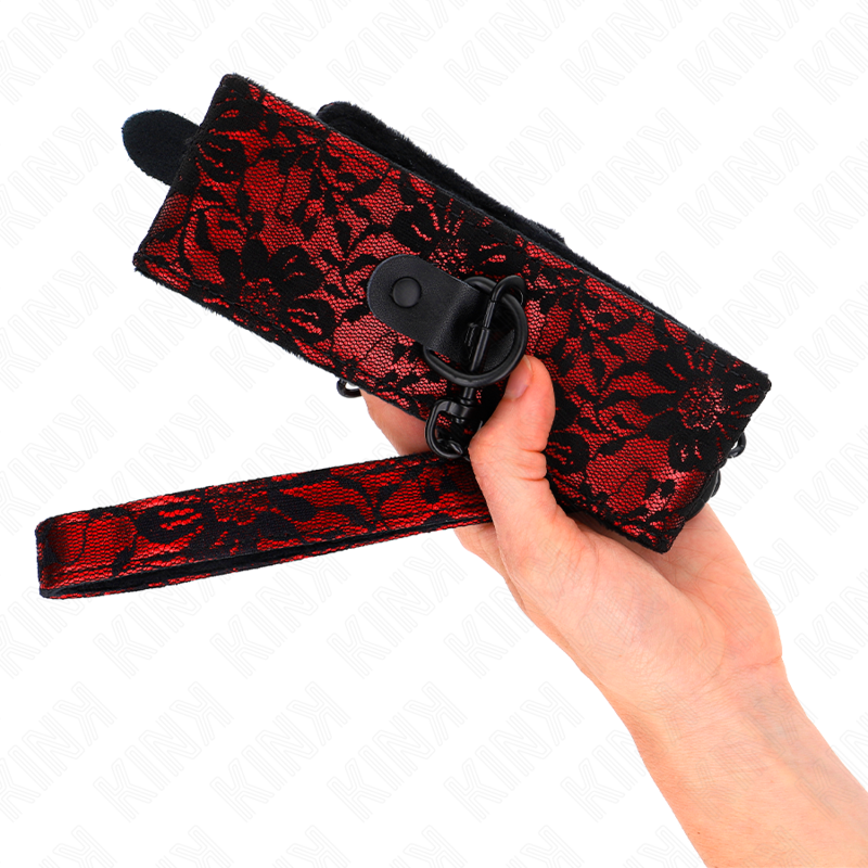 Kink Collar & Gag Kink - Lace Necklace With Belt With Real Leather Belt 105 Cm / 44 X 5.5 Cm