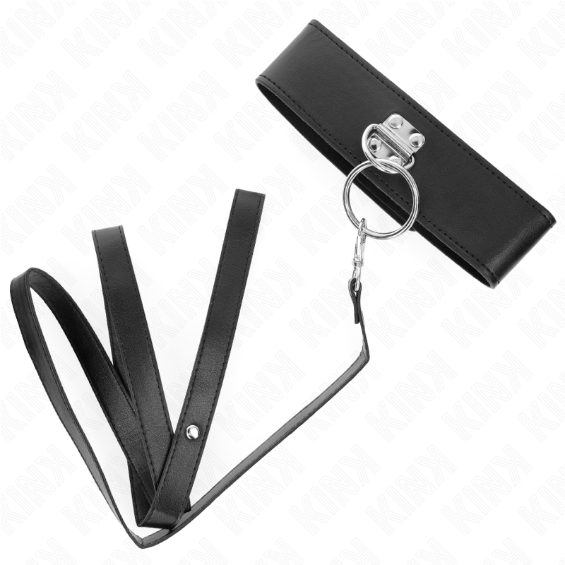Kink Collar & Gag Kink - Studded Leash 116 Cm Collar With Leatherette Strap 50 X 5 Cm
