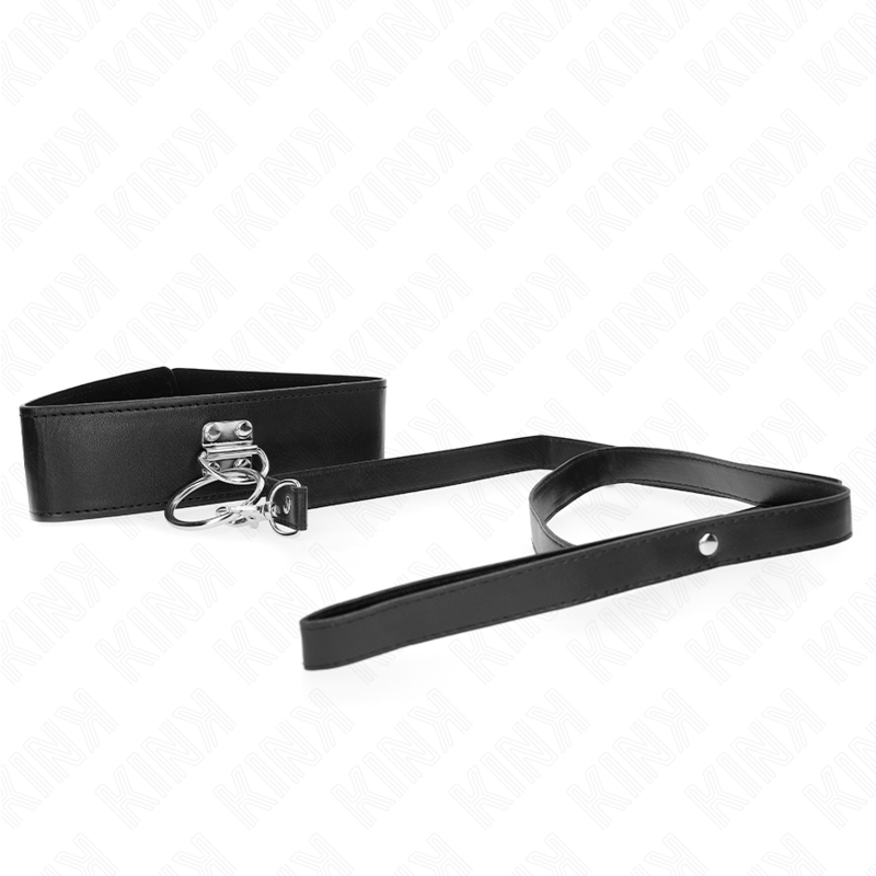 Kink Collar & Gag Kink - Studded Leash 116 Cm Collar With Leatherette Strap 50 X 5 Cm