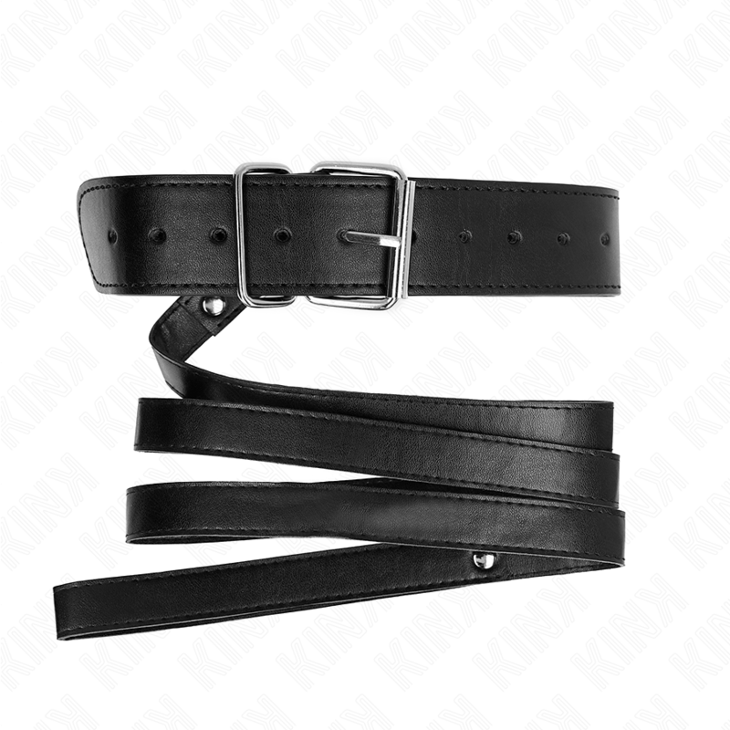 Kink Collar & Gag Kink - Necklace With Belt 116 Cm Black Strap Adjustable 32-50 Cm X 8 Cm