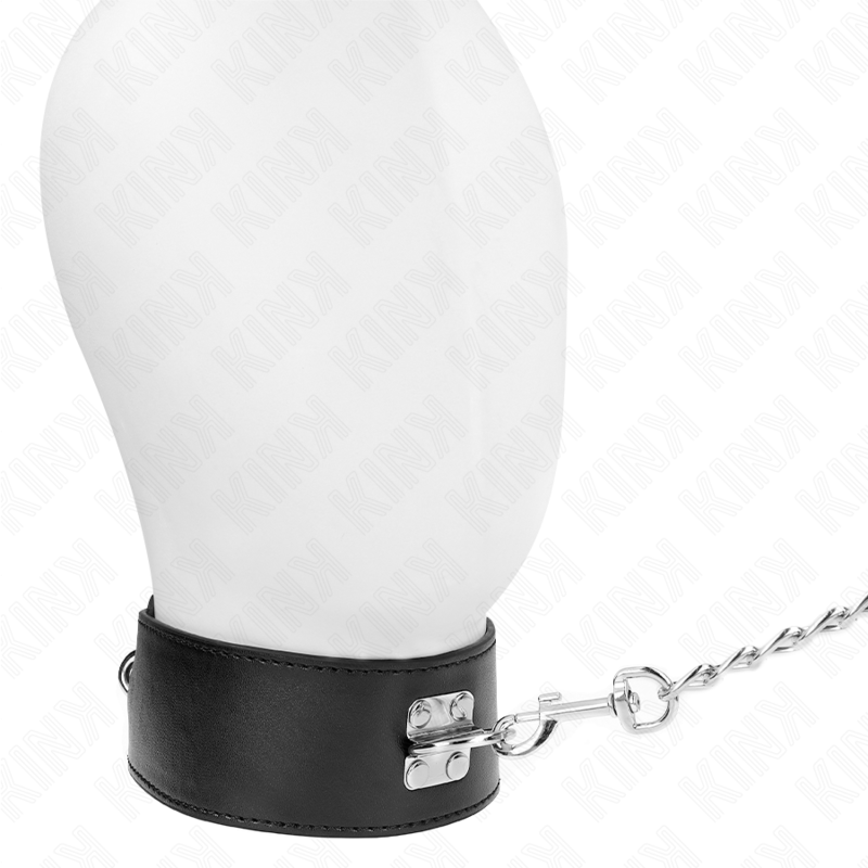 Kink Collar & Gag Kink - Necklace With Belt 65 Cm With Wide Black Strap Adjustable 33.5-41 Cm X 5 Cm