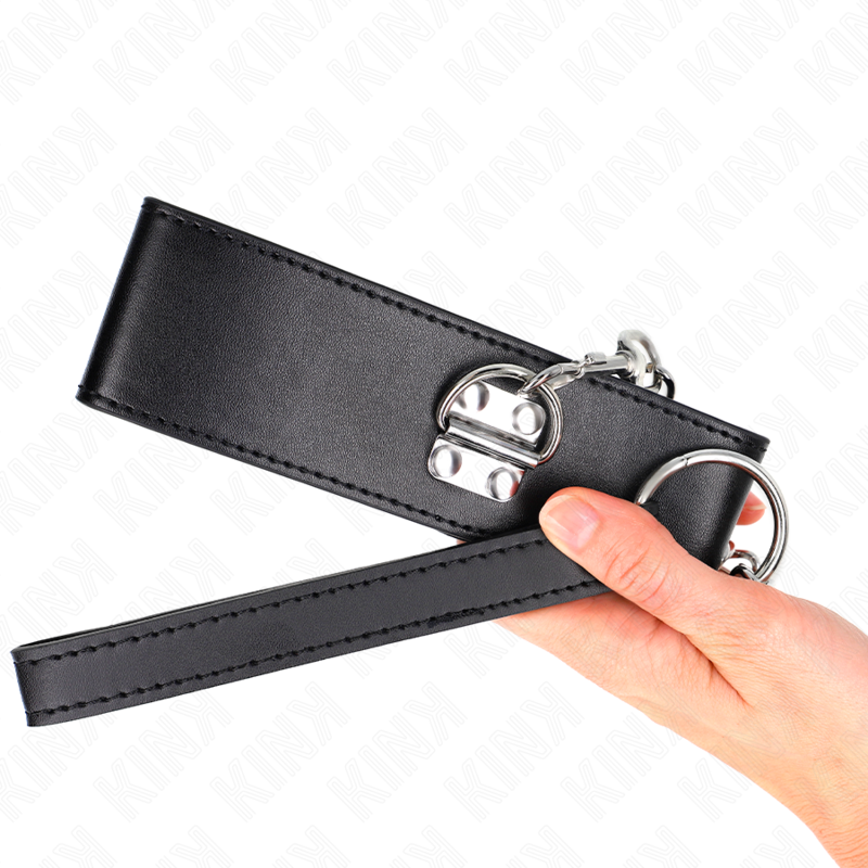 Kink Collar & Gag Kink - Necklace With Belt 65 Cm With Wide Black Strap Adjustable 33.5-41 Cm X 5 Cm