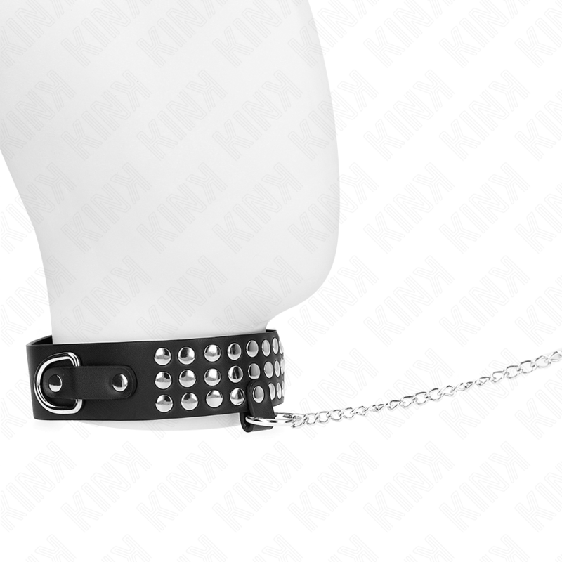 Kink Collar & Gag Kink - Necklace With Strap 65 Cm With Shiny Adjustable 37-42 Cm X 5.3 Cm