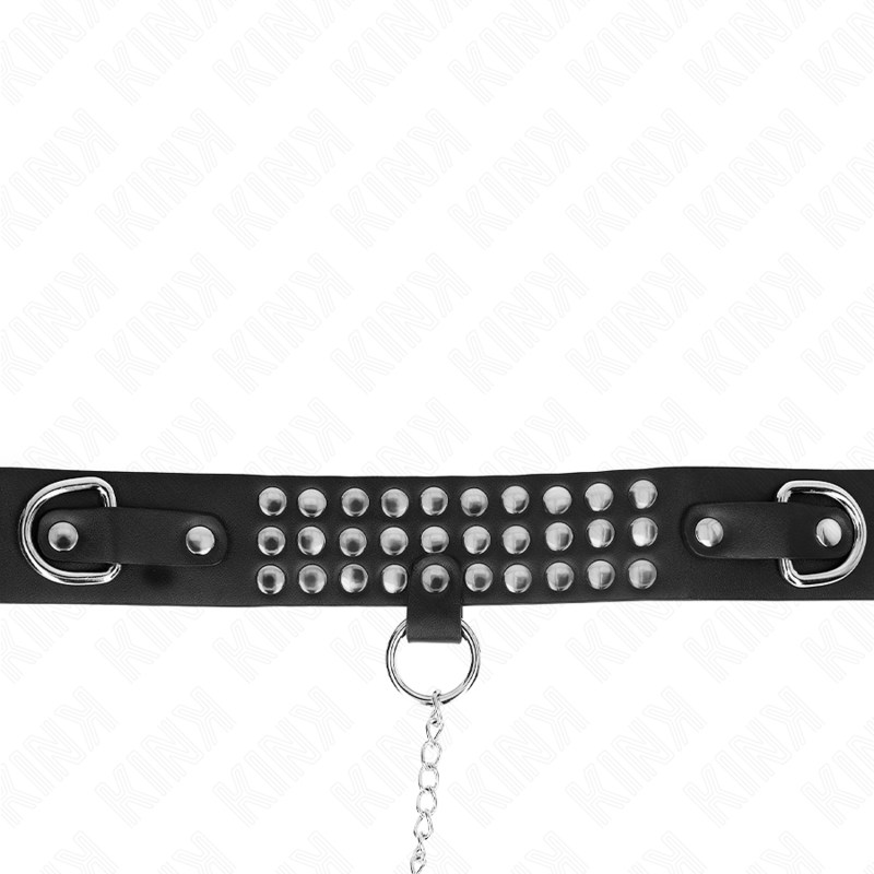 Kink Collar & Gag Kink - Necklace With Strap 65 Cm With Shiny Adjustable 37-42 Cm X 5.3 Cm