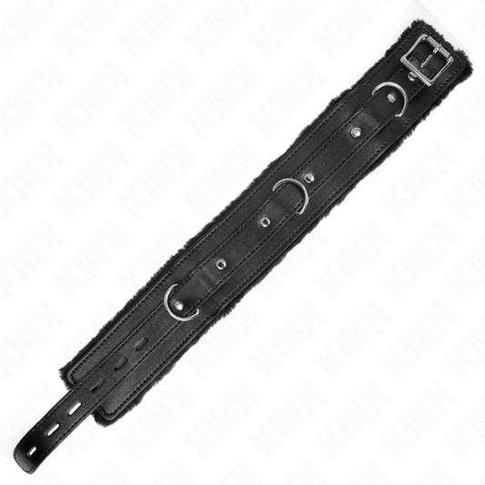 Kink Collar & Gag Kink - Collar With Leash 65 Cm With Restrictions Black 36-42 Cm X 5.5 Cm