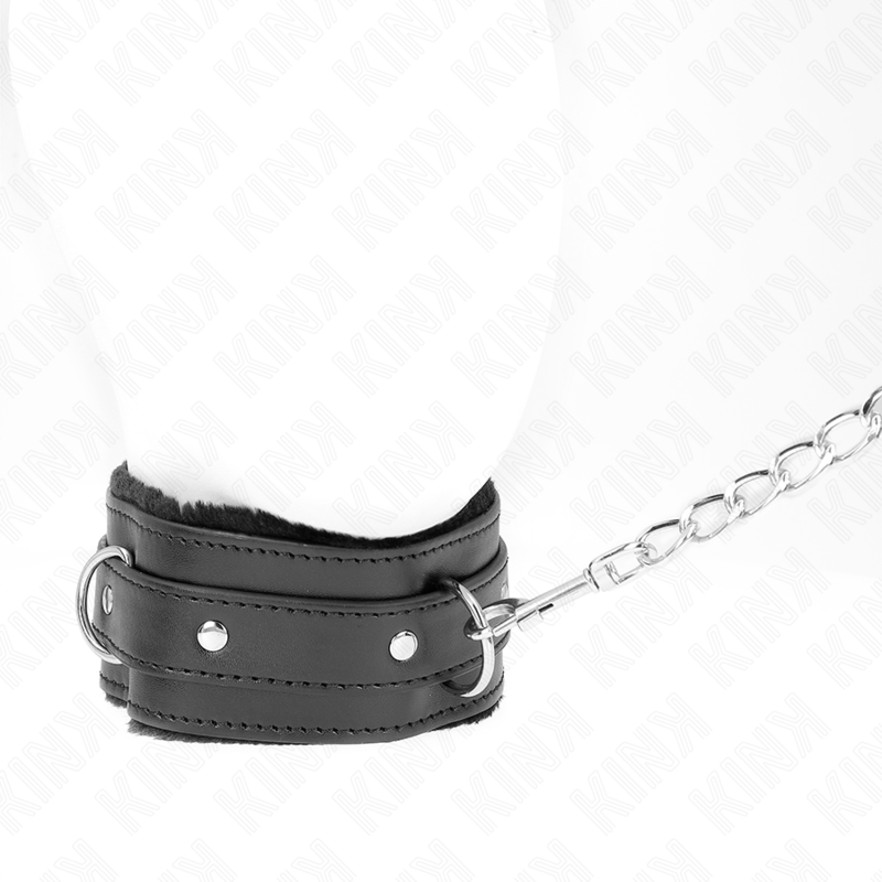 Kink Collar & Gag Kink - Collar With Leash 65 Cm With Restrictions Black 36-42 Cm X 5.5 Cm