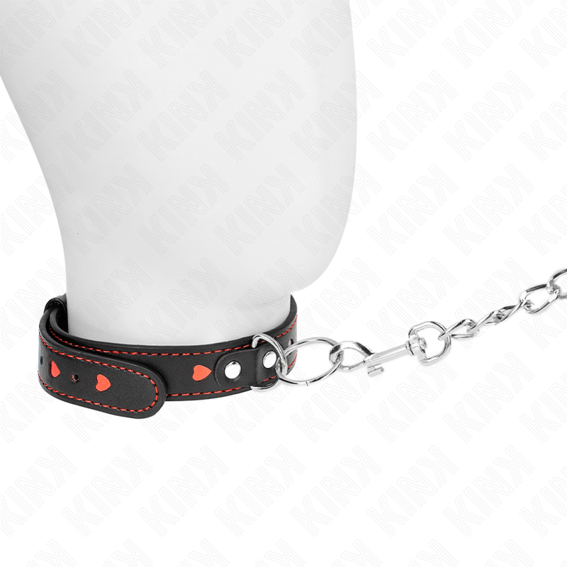 Kink Collar & Gag Kink - Necklace With Strap 65 Cm Heart Details 52.5 X 2.5 Cm